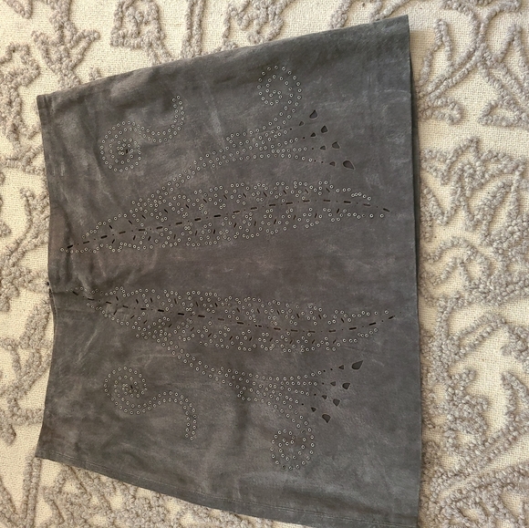 Zara suede mini skirt-gray - Picture 4 of 7